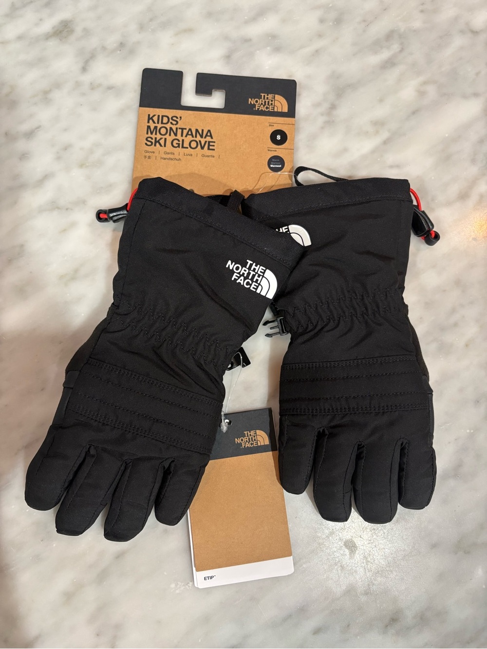 The North Face Kids' Montana Ski Gloves - Black with Red Accents